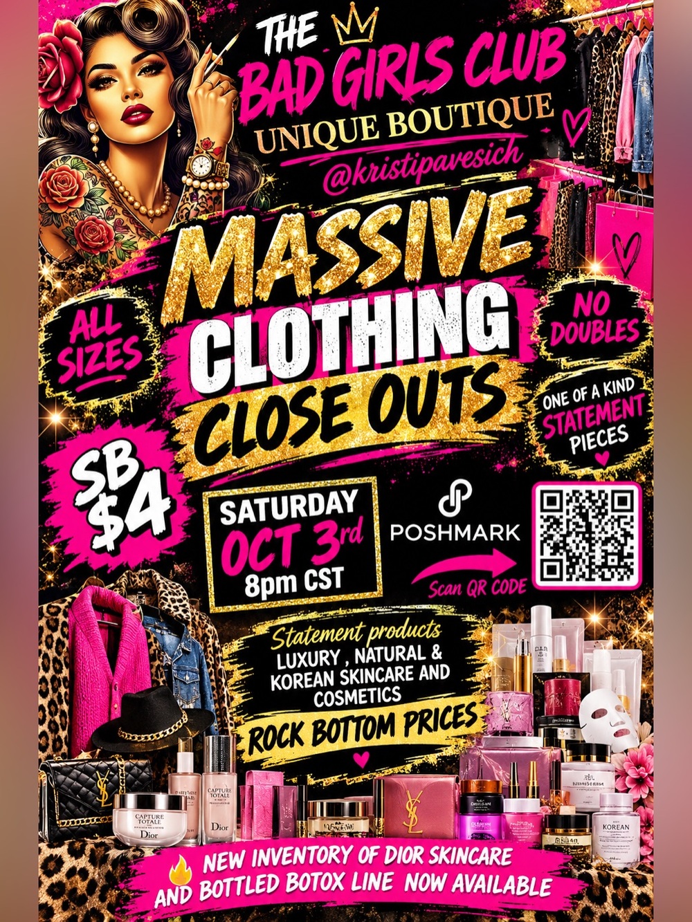 Bad Girls Club Massive Clothing Close out sale& BEAUTY Products LIVE SHOW ⬇️💸💸